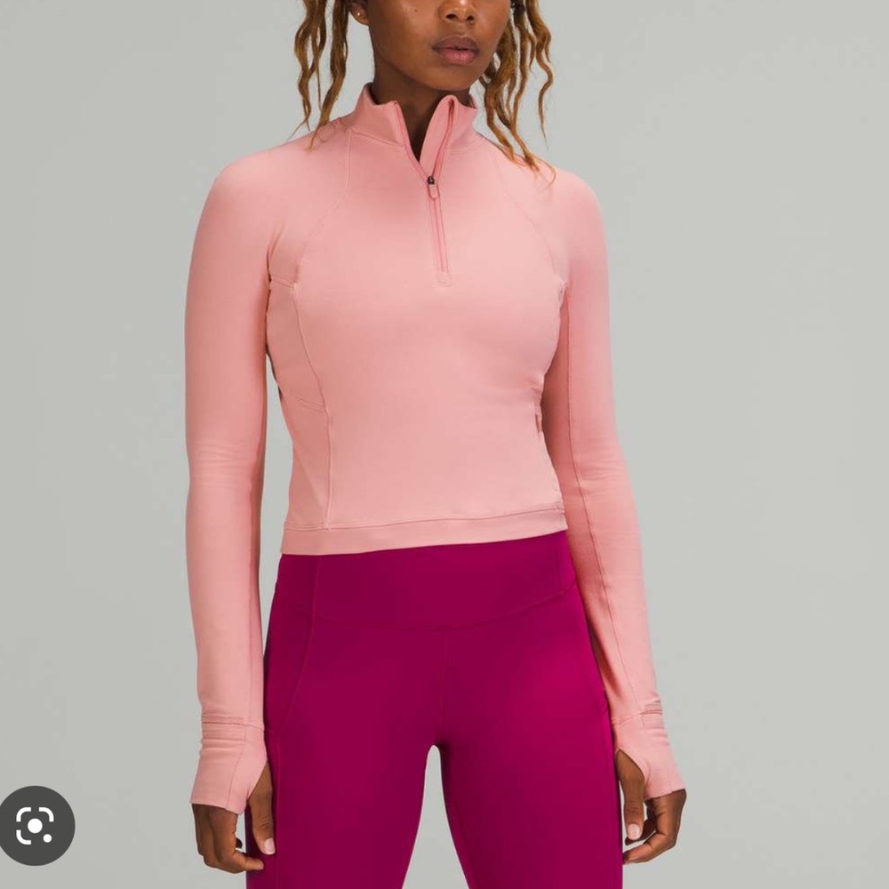 Lululemon It’s Rulu Run Crop Half Zip in Pink
